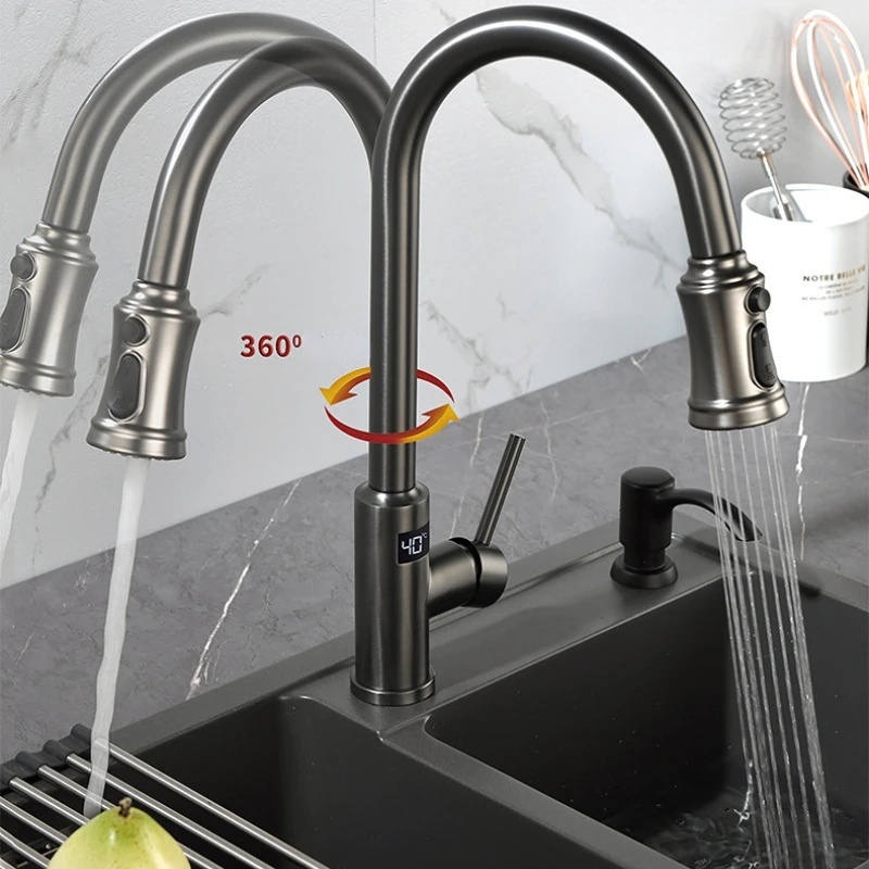 Black Pull Out With Sensor Kitchen Faucet Sensor