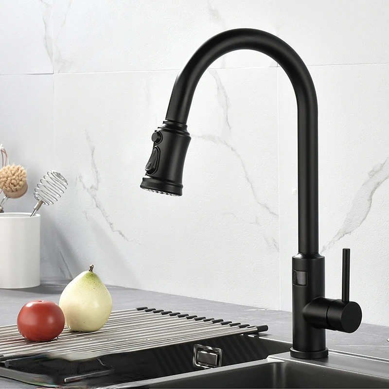 Black Pull Out With Sensor Kitchen Faucet Sensor