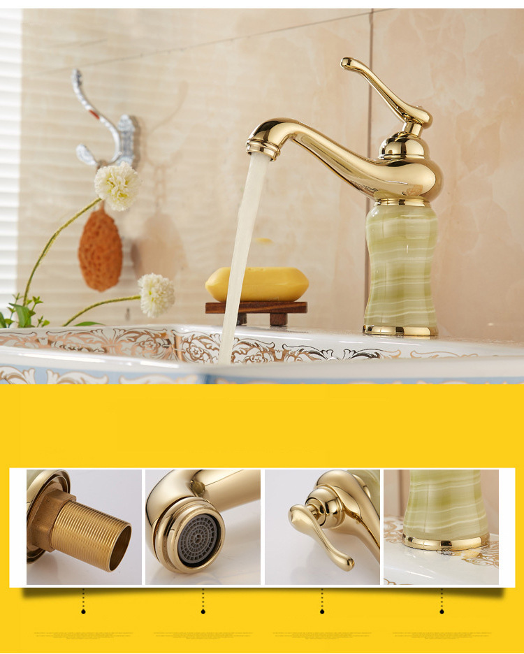 european retro faucet bronze painting bright style antique ceramic wash basin kitchen faucet basin single cold faucet lo4117