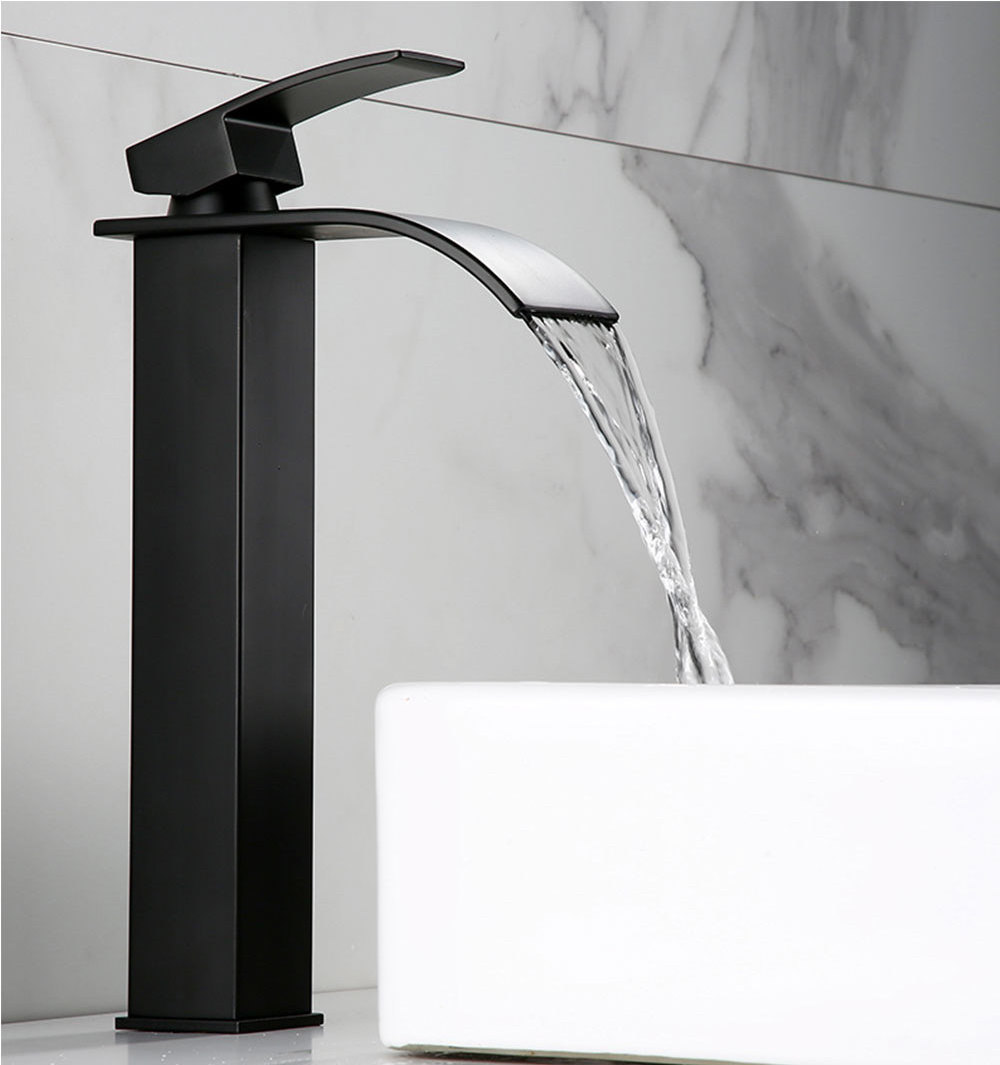 upc faucet high mounted designer bathroom brass black basin faucet for basin