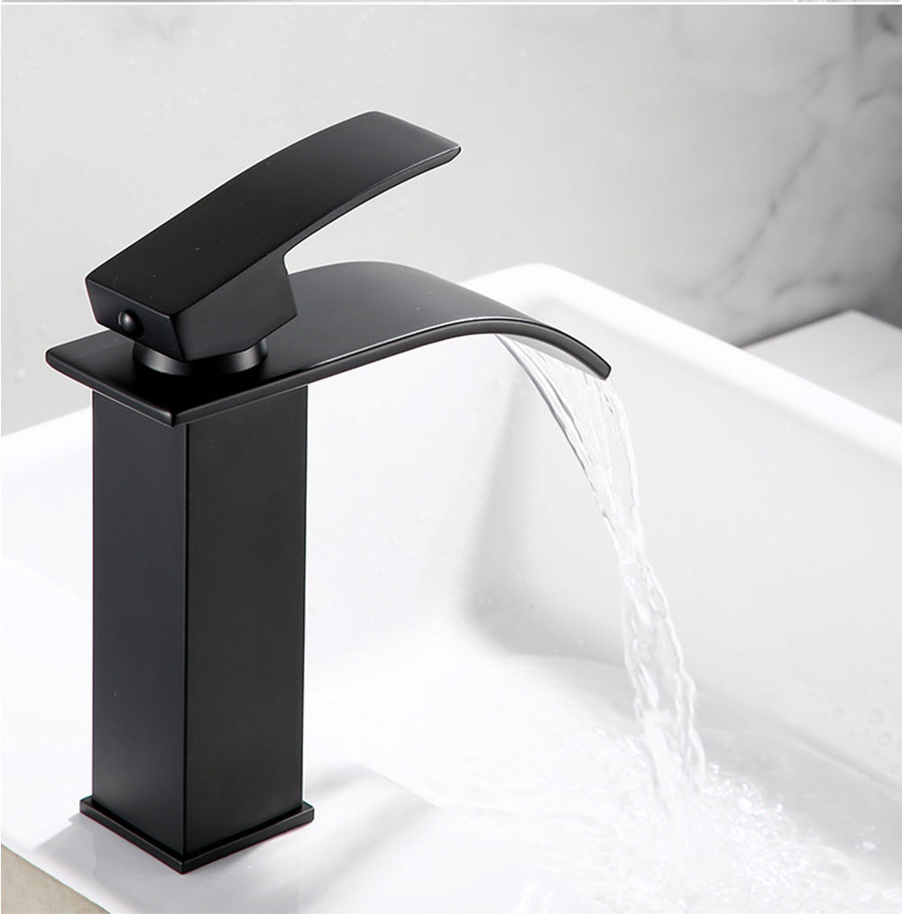 upc faucet high mounted designer bathroom brass black basin faucet for basin