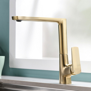 Blue Water Kitchen Faucet Brushed Gold Luxury Modern Contemporary Ceramic Brass Water Tap Metered Chrome Kitchen Faucet 3 Years