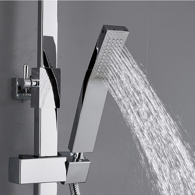 faucet complete thermostatic mixer conceal led waterfall shower set with led