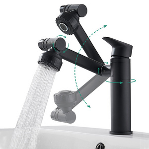 Tap Basin Faucet Spout Sink Faucet Black Brass Basin Mixer Faucet Hot Cold Water Single Handle Ceramic Rovate Bathroom Modern