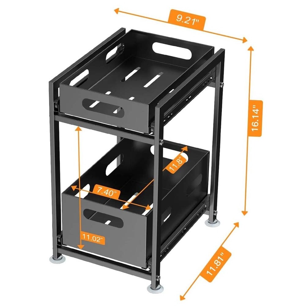 FREE SAMPLE 2 Tier Under Sink Organizers and Storage with Pull Out Drawers Kitchen Bathroom Countertop Shelf