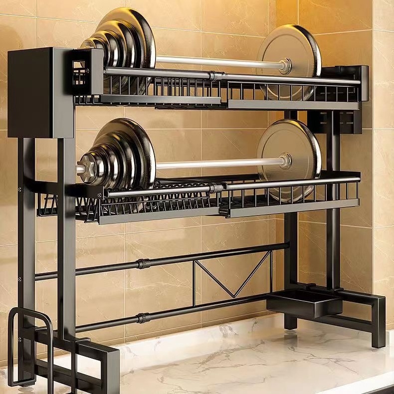 FREE SAMPLE 3 Tier Sink Dish Drying Rack Adjustable Large Dish Rack Drainer Kitchen Storage holders Rack Counter Organizer Shelf