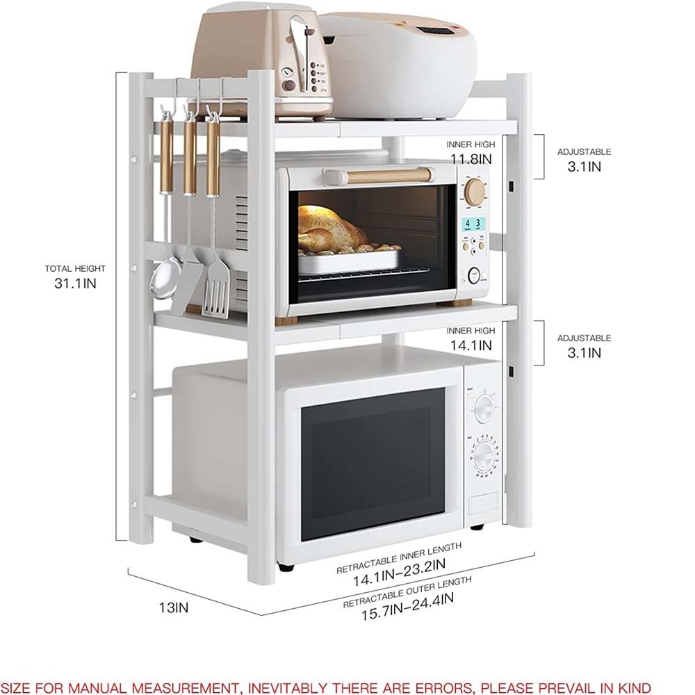 FREE SAMPLE Expandable Microwave Oven Rack 3 Tier Kitchen Countertop Storage Extension Shelf Metal Microwave Shelf