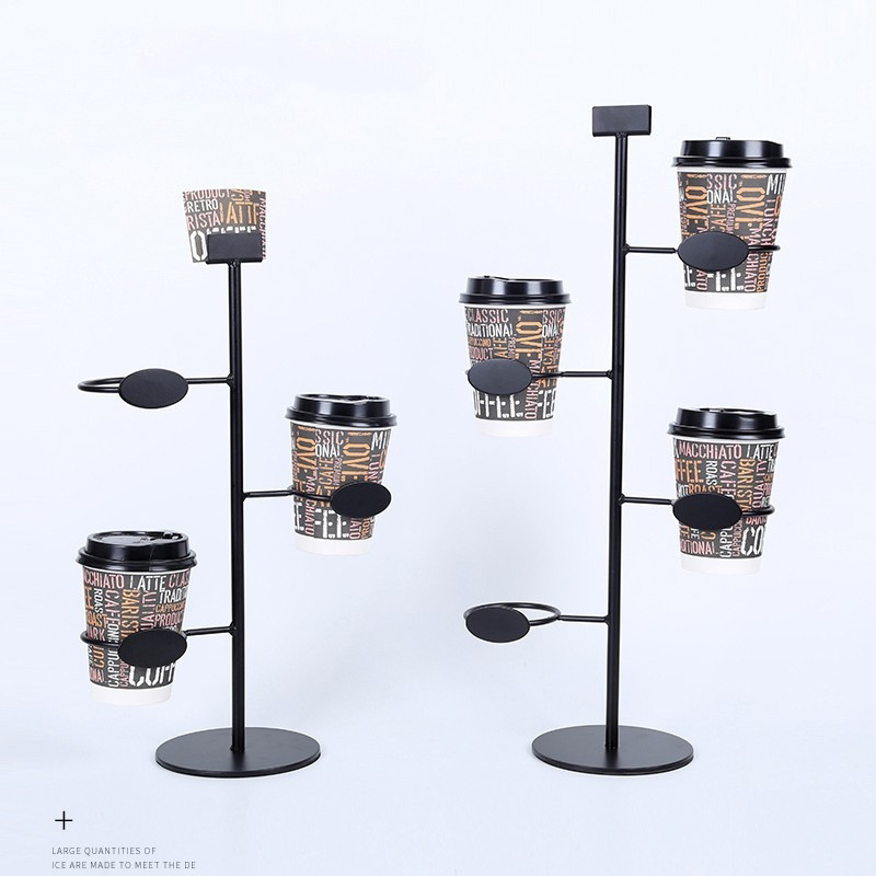 FREE SAMPLE Iron Art Cup shaped display stand Metal storage rack Coffee and milk tea shop cup display Cup storage rack