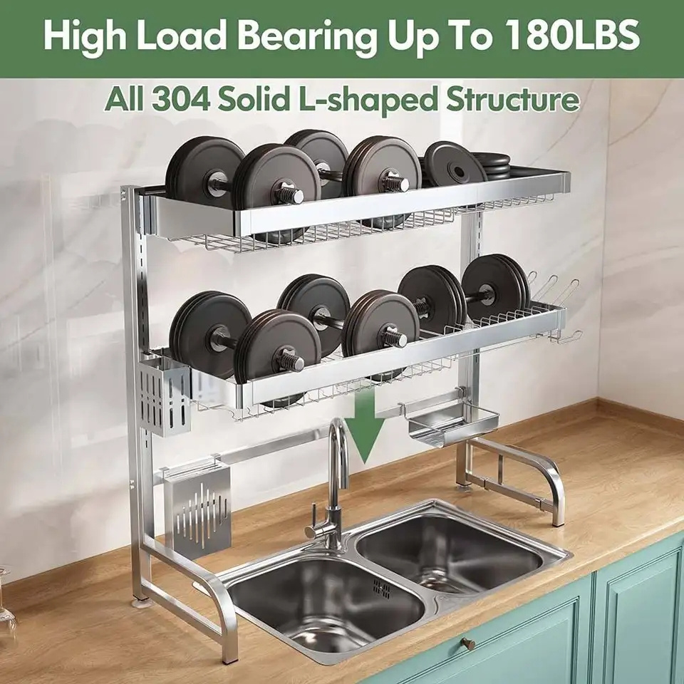 FREE SAMPLE Kitchen countertop sink rack knife Chopping block metal storage rack dish drying organizer storage holders racks