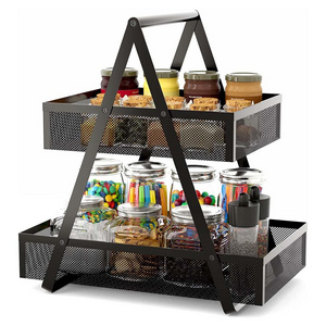 FREE SAMPLE Metal Kitchen Countertop Organizer Small Coffee Station Organize for Home Picnic Office Snack Organizer Shelf