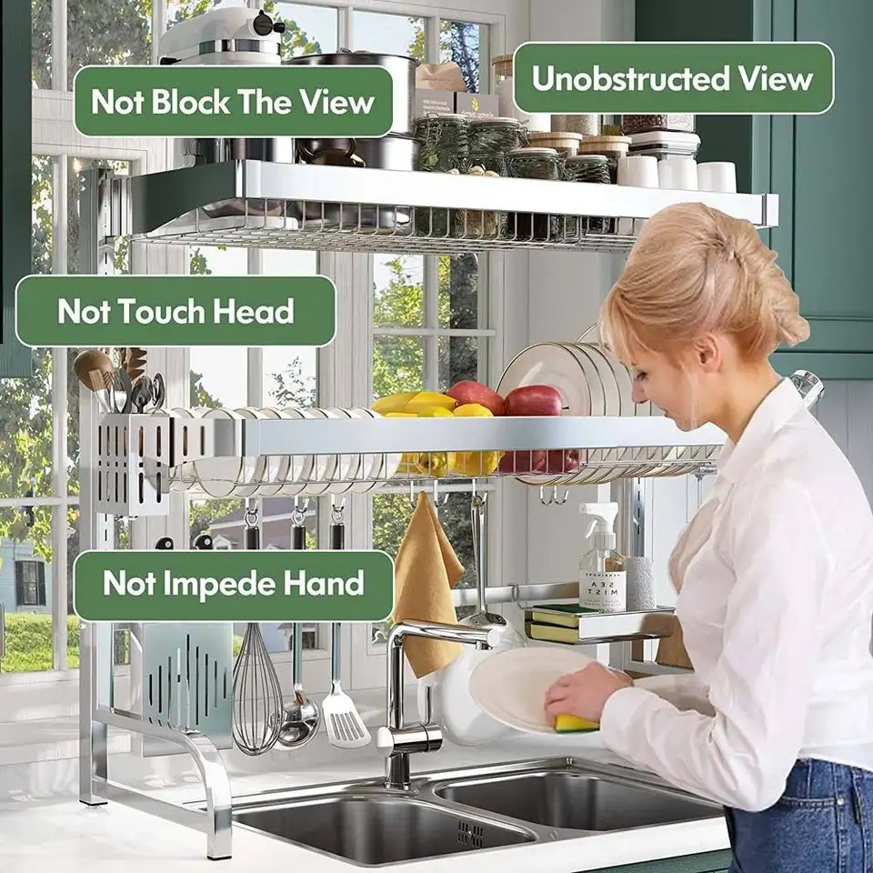 FREE SAMPLE Kitchen countertop sink rack knife Chopping block metal storage rack dish drying organizer storage holders racks