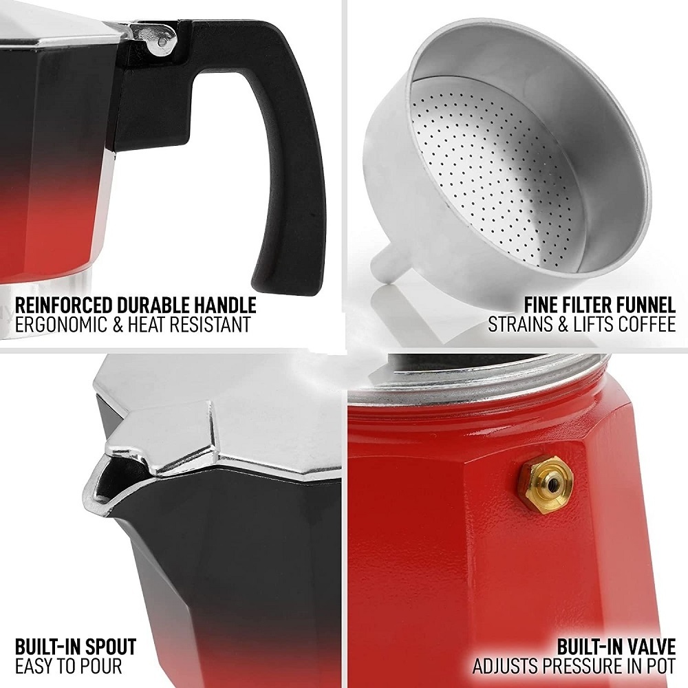 FREE SAMPLE Classic Stove top Espresso Maker for Flavored Strong Classic Italian Style Easy to Operate Quick Cleanup Pot