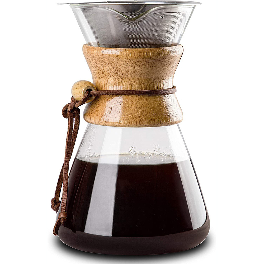 FREE SAMPLE Electric Gooseneck Kettle Pour Over Coffee Maker Glass Coffee Pot&Coffee Brewer with Stainless Steel Filter