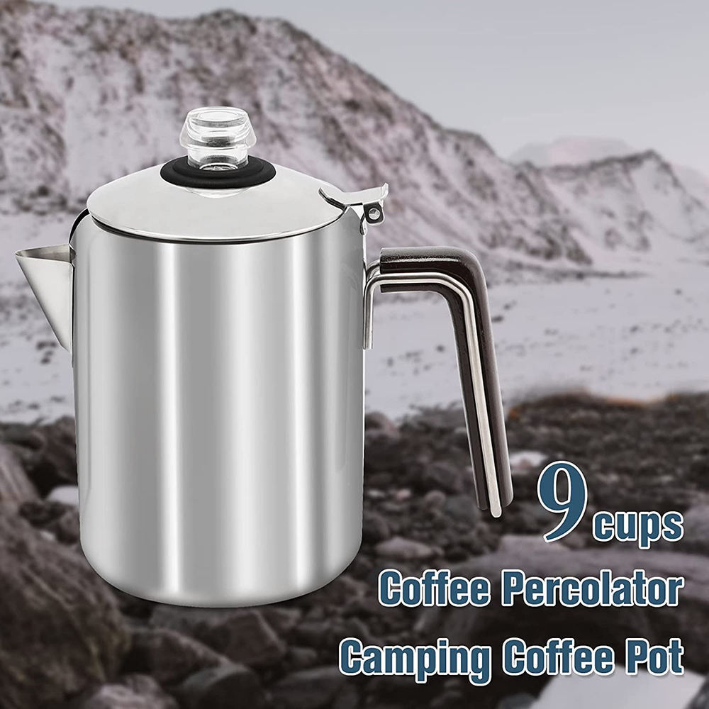 FREE SAMPLE camping coffee pot Stainless Steel Coffee Percolator Outdoors Percolator Coffee Pot