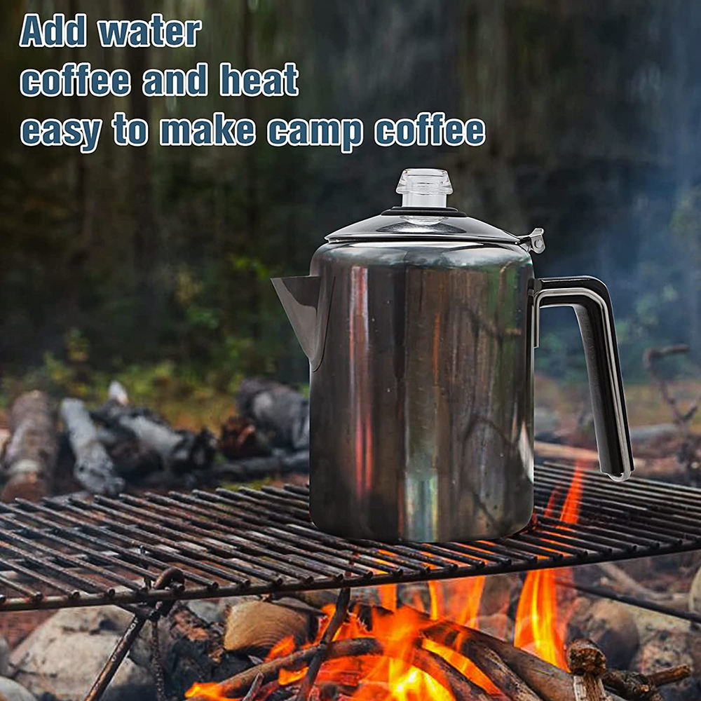 FREE SAMPLE camping coffee pot Stainless Steel Coffee Percolator Outdoors Percolator Coffee Pot