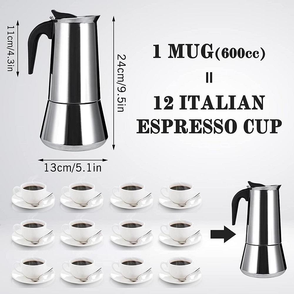 Hot Sale Stainless Steel Stove top Mocha Pot Espresso Maker Percolator Portable Italian Cuban Coffee Machine Gas Electric