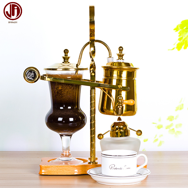 Silver Color Luxury Commercial Vacuum Coffee Maker,Top Grade Belgian Balancing Syphon Coffee Maker