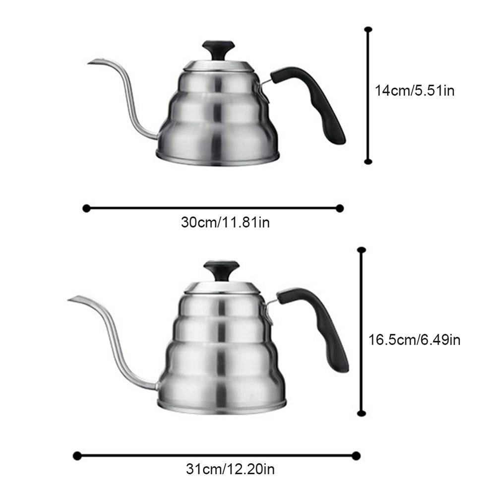 FREE SAMPLE Drip Kettle Thermometer Pour Over Coffee Pot Swan Long Neck Stainless Steel Thin Mouth Gooseneck Cloud Drip Kettle