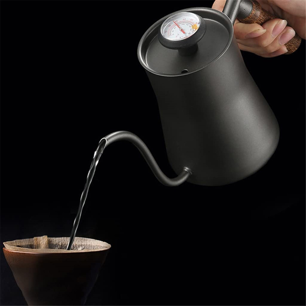 FREE SAMPLE Drip Kettle Wooden Handle Pour Over Coffee Pot Swan Long Neck Stainless Steel Thin Mouth Gooseneck Kettle