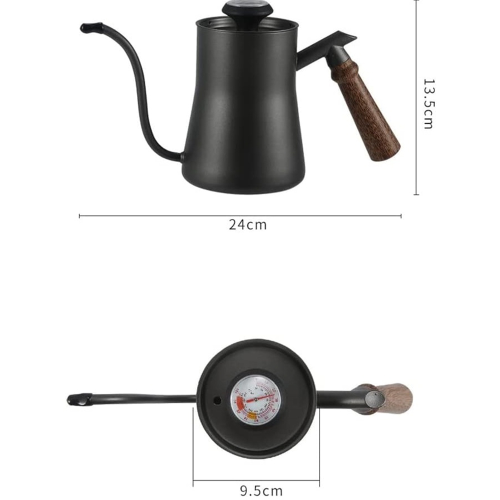 FREE SAMPLE Drip Kettle Wooden Handle Pour Over Coffee Pot Swan Long Neck Stainless Steel Thin Mouth Gooseneck Kettle