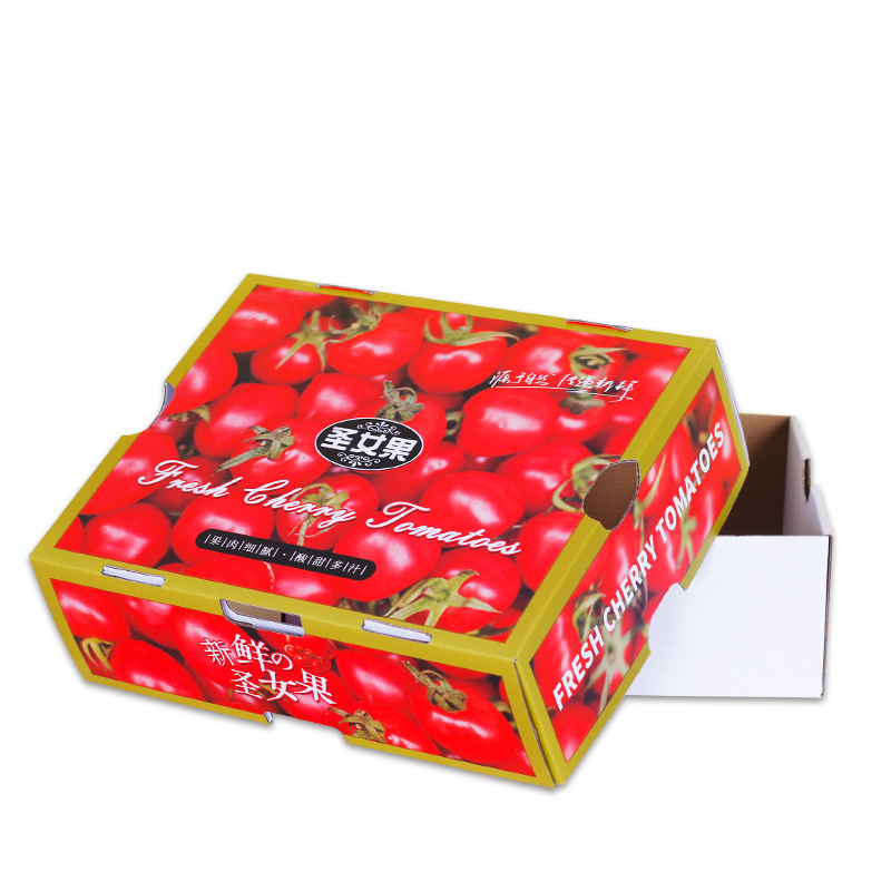 Custom fruit gift box with handle dry fruit packaging box double corrugated cardboard boxes