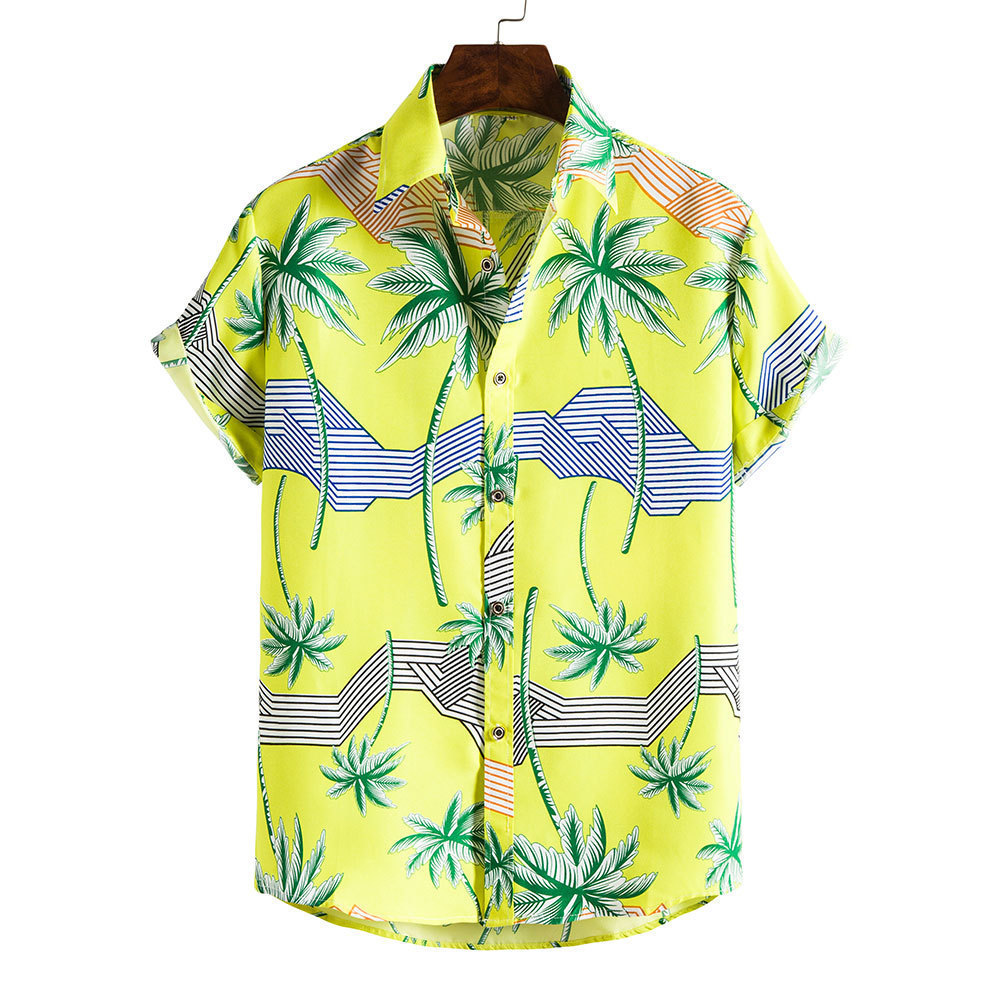 hot selling resort vacation casual sublimation floral men's beach shirts custom summer oversized hawaiian shirts