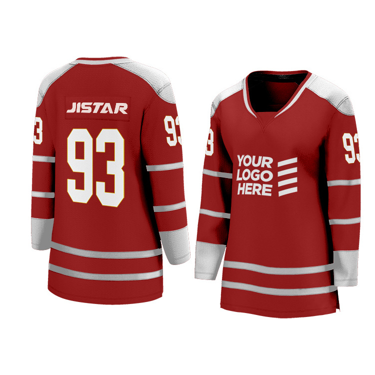 custom logo sublimation christmas ice hockey uniform men's high quality tackle twill black practice hockey jersey made in china