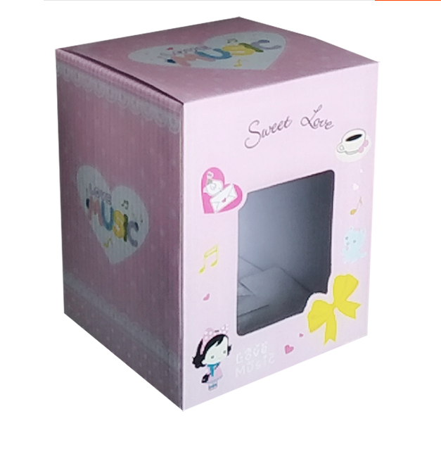 Custom Made Printed Paper Toy Packaging Box With Clear PVC Window Phone Case Packaging with logo