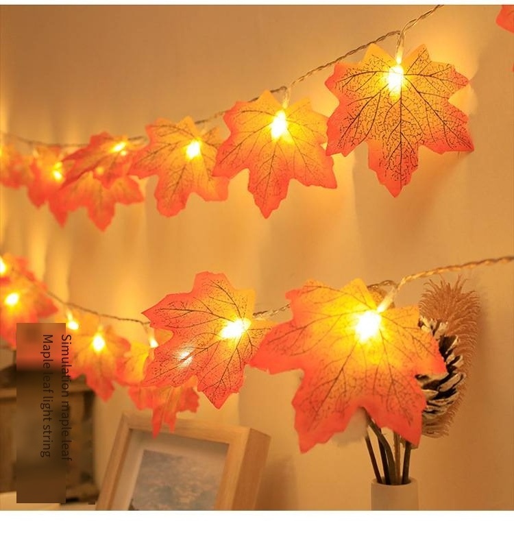 Wholesale Christmas Tree LED Lights Maple Leaves Led Garlands Lights for Xmas Party Garden Holiday Decoration