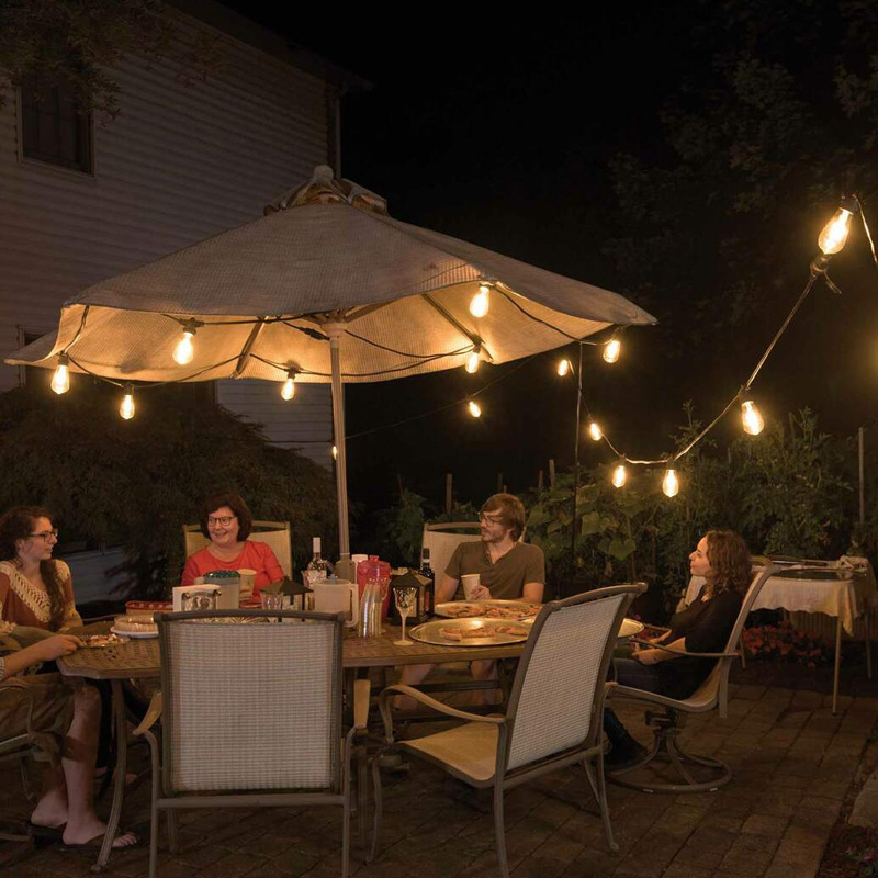 Best Waterproof Outdoor String Lights with 10 Dropped Sockets E26 Edison Clear LED Bulb Included