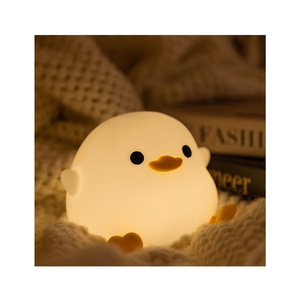 High Quality Touch Switch Led Bedside Duck Night Lights Chargeable Silicone Night Light Rechargeable Usb Night Light