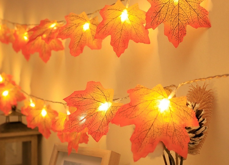 Wholesale Christmas Tree LED Lights Maple Leaves Led Garlands Lights for Xmas Party Garden Holiday Decoration