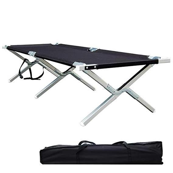 Heavy duty outdoor field foldable portable army camp cot aluminum camping folding military bed