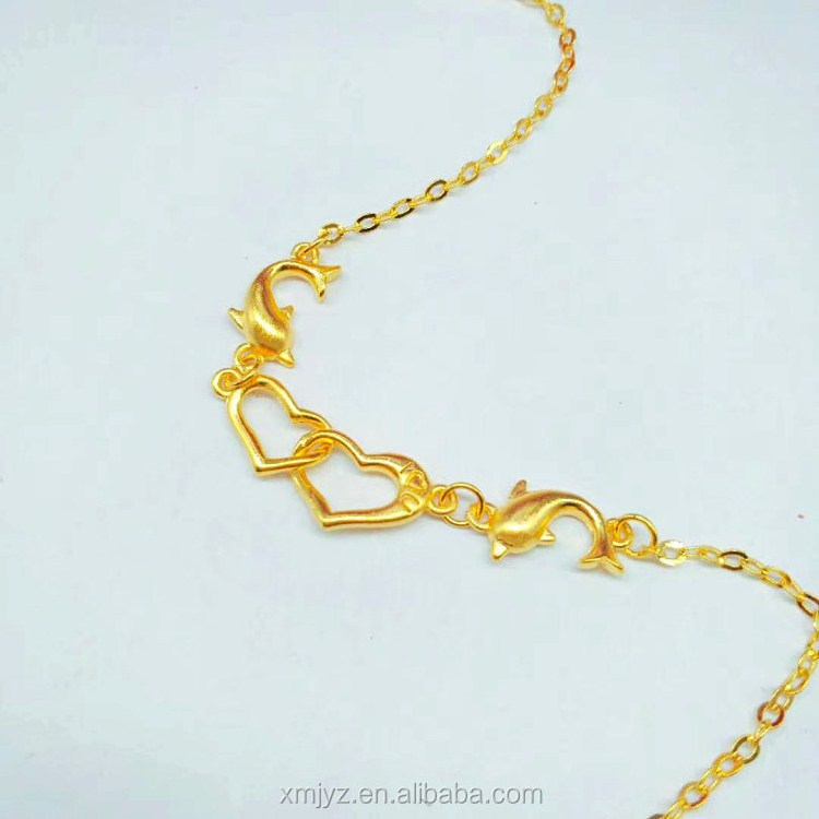 Gold Plated Dolphin Love Shape Bracelet Exquisite Craftsmanship Gold Dolphin Bracelet Ladies Jewelry