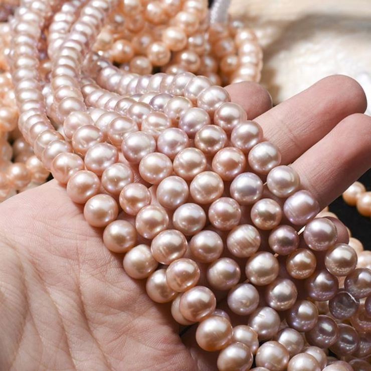 Certified white cultured natural real freshwater pearl strand string beads wholesale loose round fresh water freshwater pearl