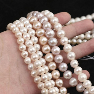 Certified white cultured natural real freshwater pearl strand string beads wholesale loose round fresh water freshwater pearl