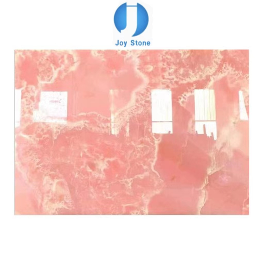 Pink Onyx Floor Tile Panel Decorate Natural Marble Stone Slab For Countertop Or Wall Onxy Stone Tiles