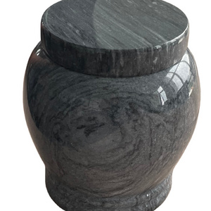 New Design Funeral Cemetery Customized Cremation Urn Marble Cremation Urn Grey and White Best Wholesale Hot Sale Adult Metal