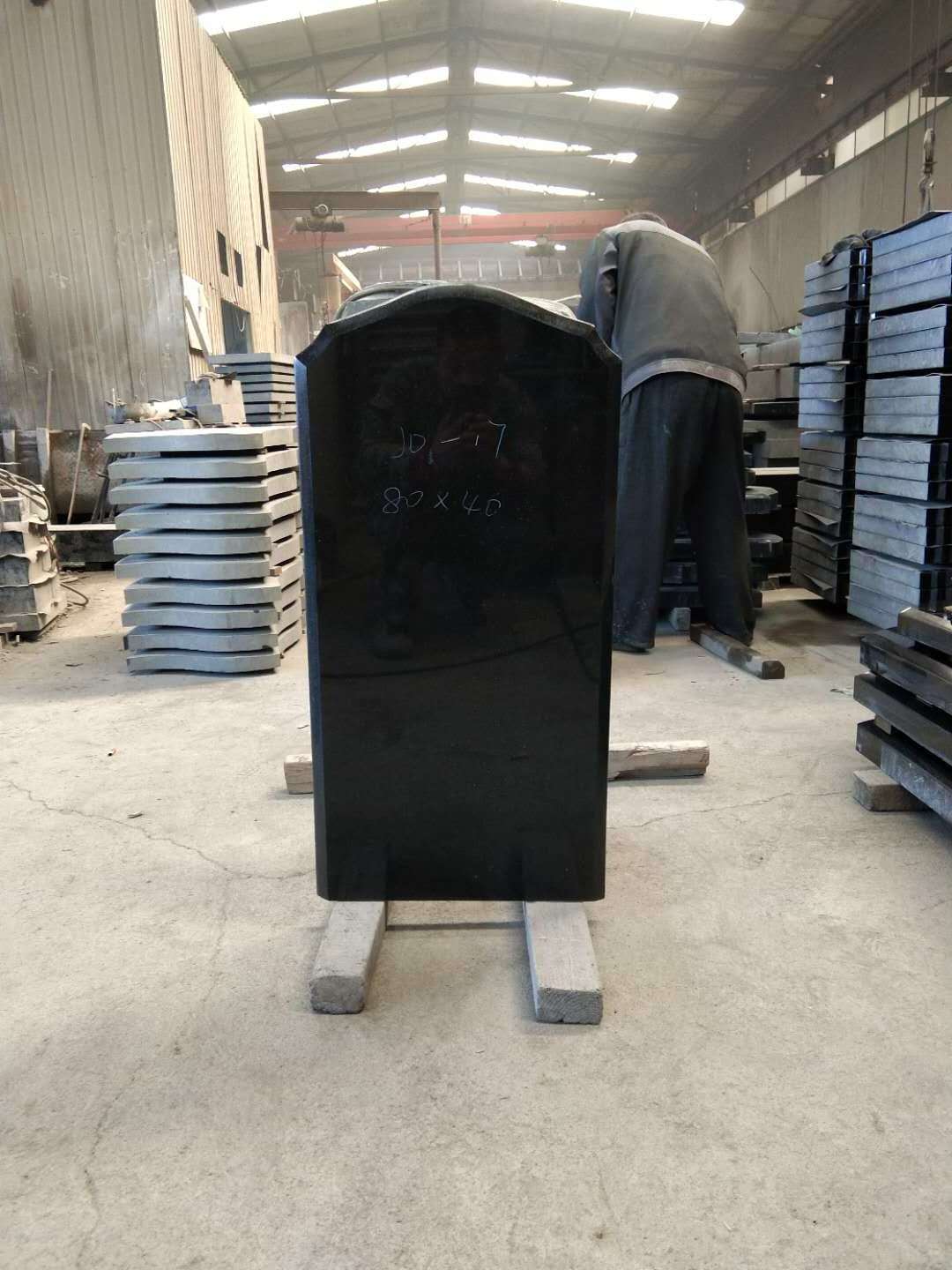 Factory Hot Sale Custom Black Granite Natural Stone Tombstone Monument Headstone Gravestone For Cemetry