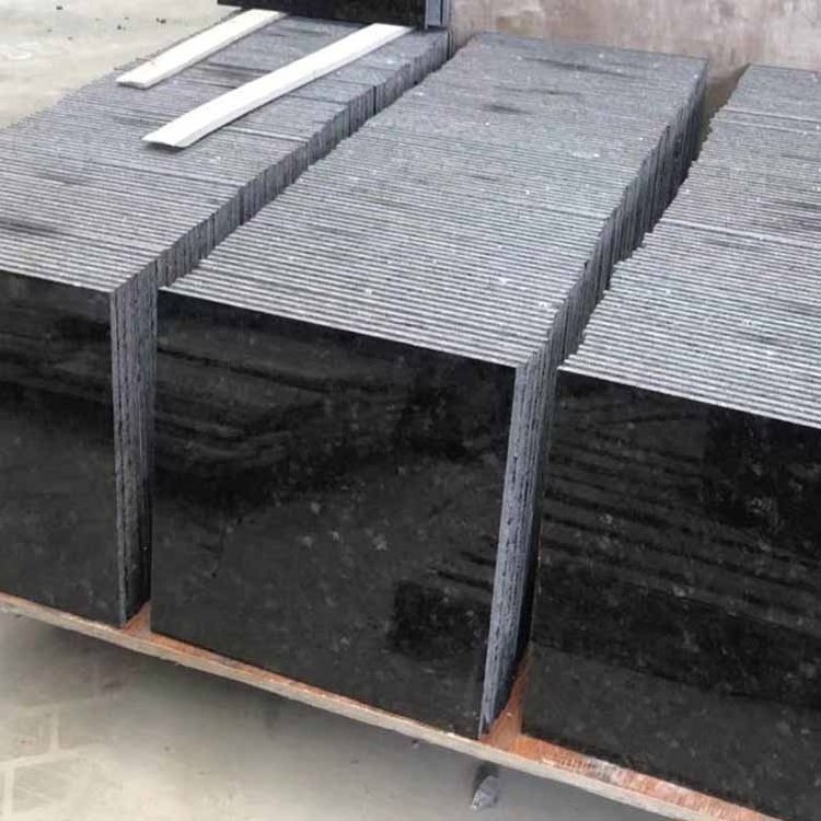 Factory Price Luxury Table Angola Black Granite Slabs Stone Floor Tile Wall Tile Kitchen Countertop Dining Table Wall Tiles