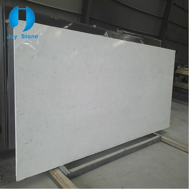 Wholesale Manufacture Engineered Calacatta White Gold Artificial Quartz Stone  Big Size Carrara White Quartz Price