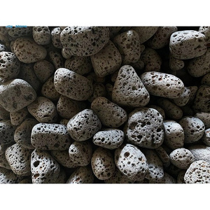 Wholesale Black Round Hainan 100% Natural Pumice Tumbed Small Pebble Volcanic Lava Stone