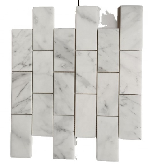 Italian Bianco Cararra CD Marble Interior Polished Brick Mosaic Tiles