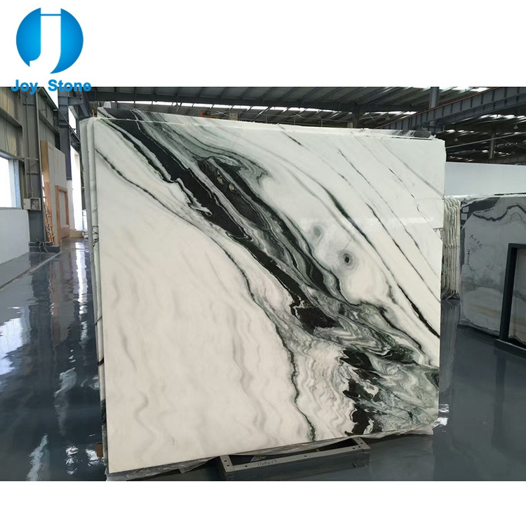 Wholesale  Polished Panda White Marble Slab With White Or Grey veins,White Marble