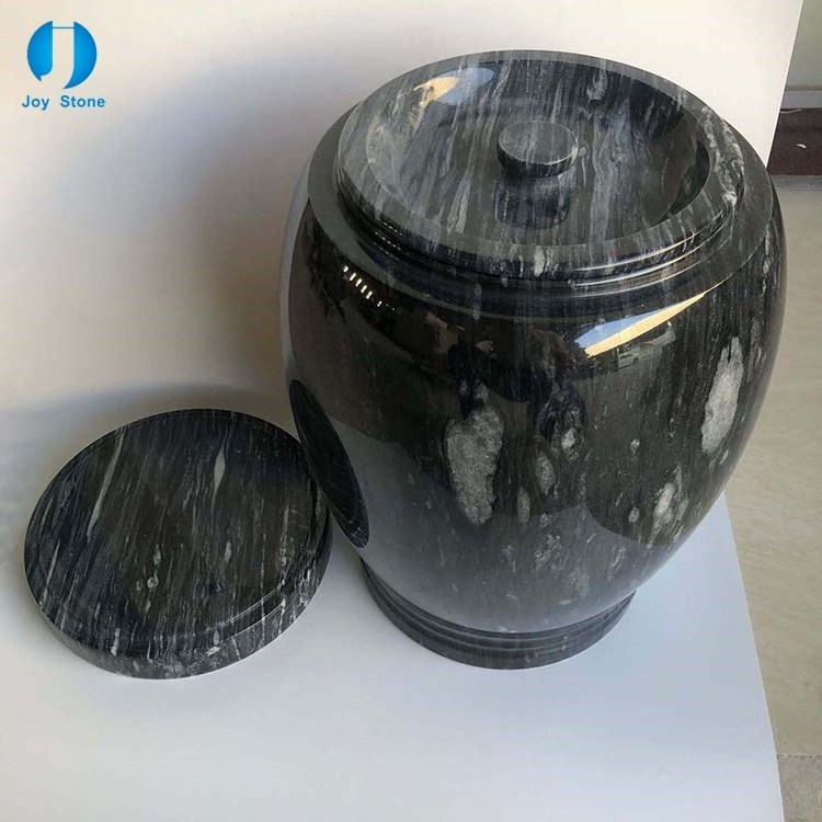 New Design Funeral Cemetery Customized Cremation Urn Marble Cremation Urn Grey and White Best Wholesale Hot Sale Adult Metal