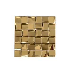 High Quality Factory Metal Hexagon Mosaic Sliver And Gold Mosaic 3D Tile For Stage Hotel