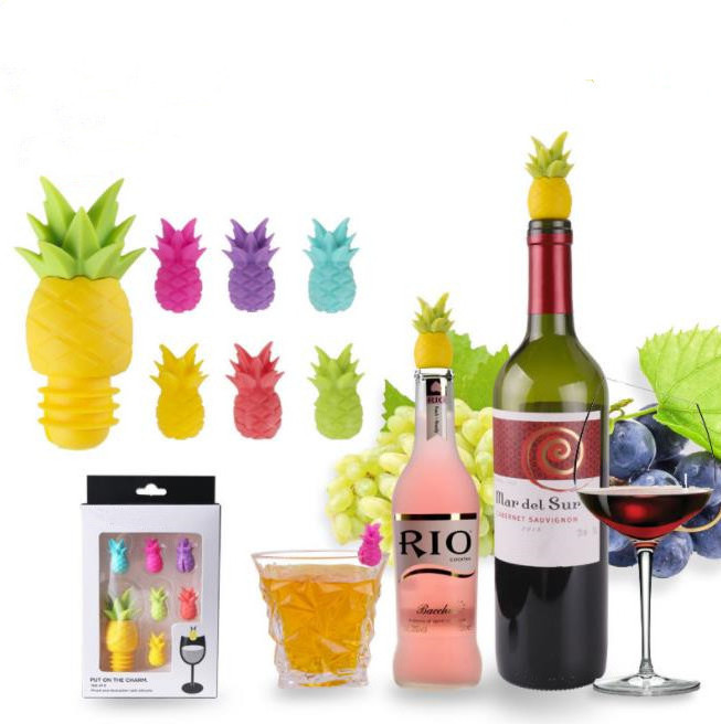 Silicone Wine Stoppers Reusable Wine Stopper with wine cup Decorations