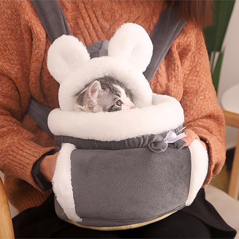 Cheap Price Dual Shoulder Straps Dog Bag Cat Carrier Backpack Soft Warm Fluffy Velvet Puppy Pet Carrier Bag