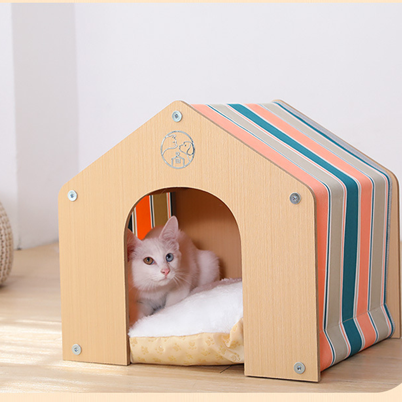 Best Selling Eco Friendly Pine Wood Pet House Villa Collapsible Bed Breathable Kennel for Dog Cat House