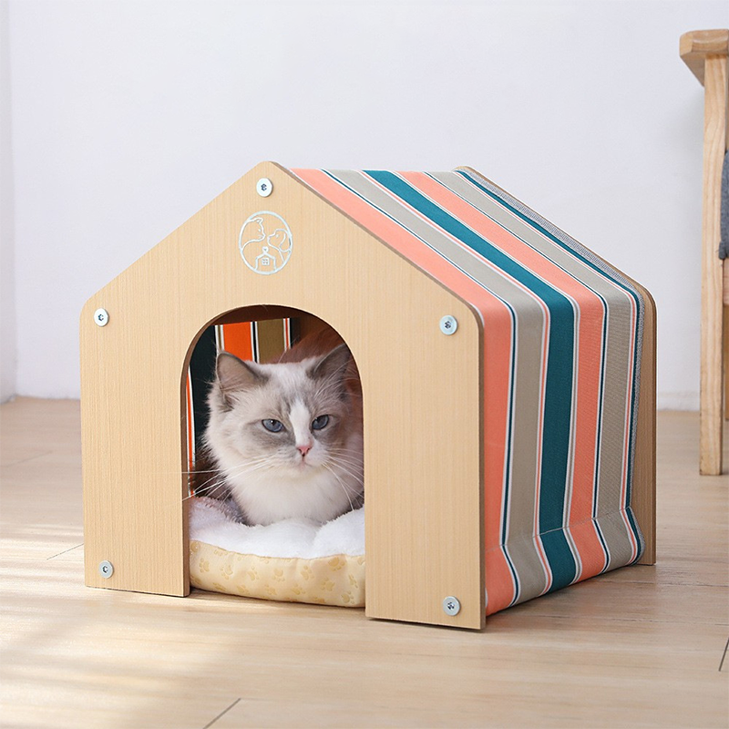 Best Selling Eco Friendly Pine Wood Pet House Villa Collapsible Bed Breathable Kennel for Dog Cat House